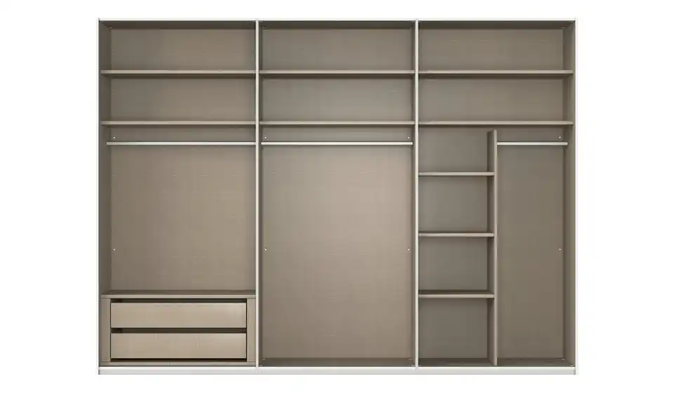 Schwebetürenschrank Regina inklusive Zubehör, geöffnet
