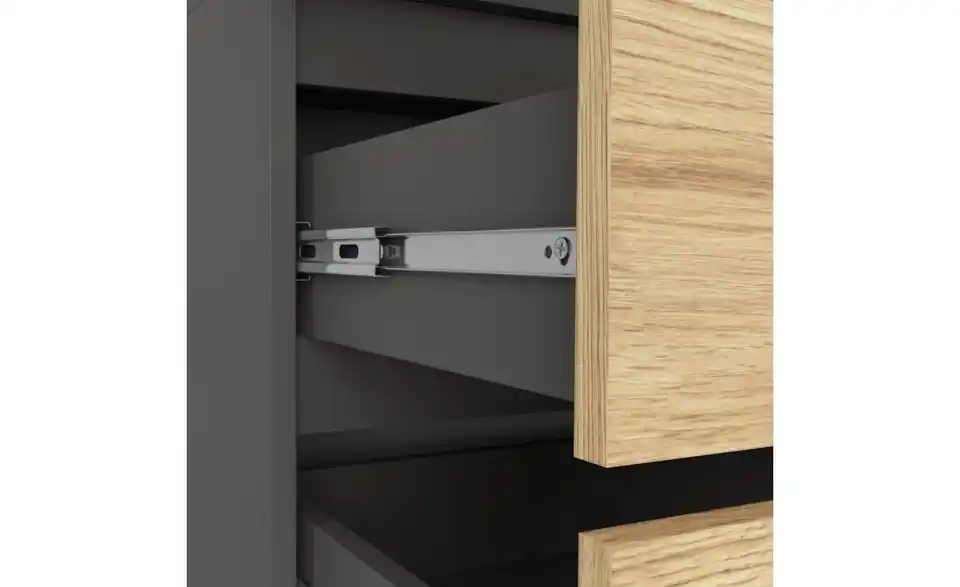 Drehtürenschrank Oda mit 2 Schubladen, Detailansicht