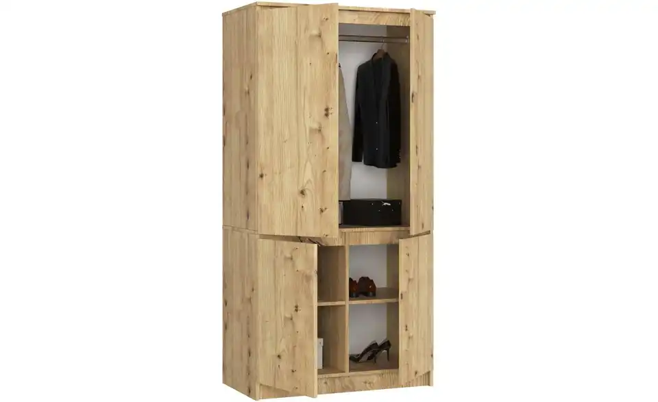Drehtürenschrank Valentina 90 cm breit, geöffnet