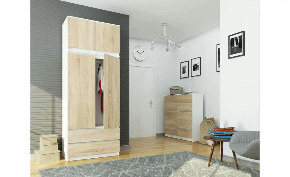 Drehtürenschrank Oda 234 cm hoch, in Wohnsituation