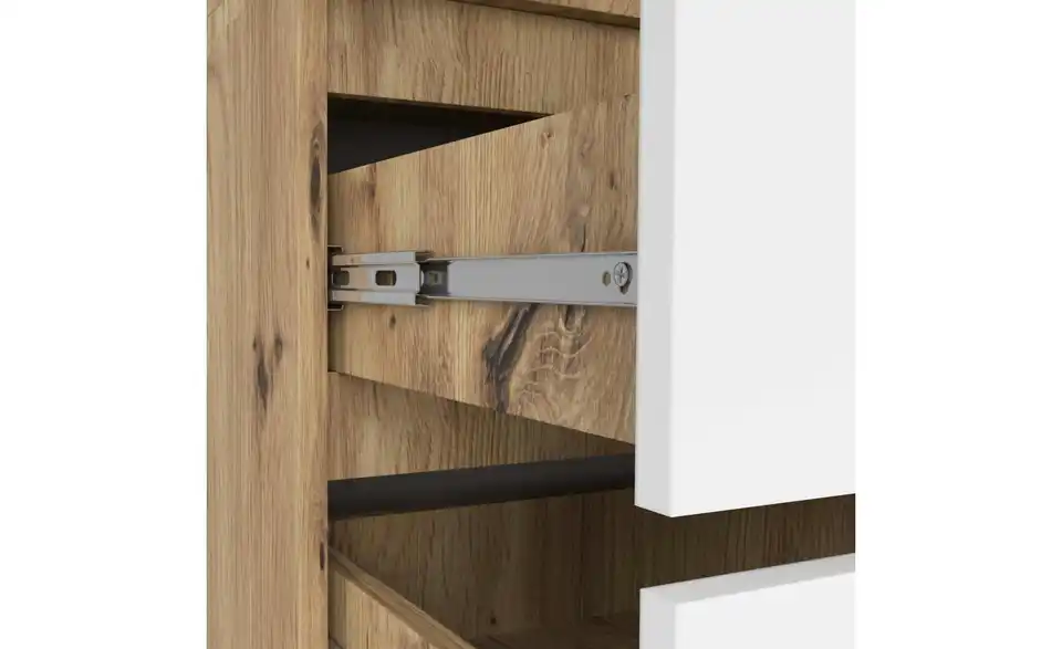 Drehtürenschrank Oda mit 2 Schubladen, Detailansicht