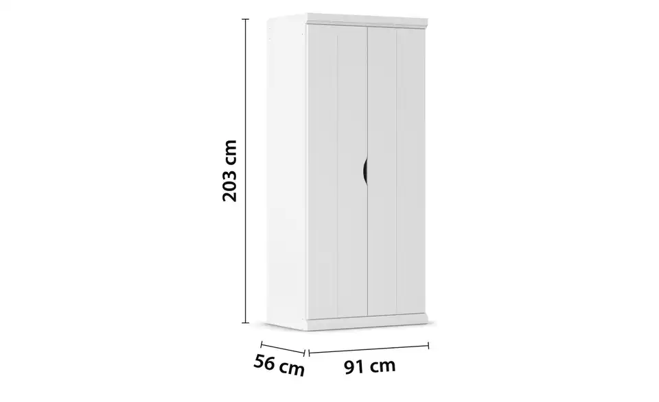 Kleiderschrank Frieda, Bemaßung