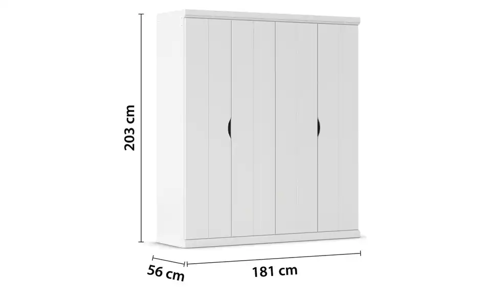 Kleiderschrank Frieda, Bemaßung