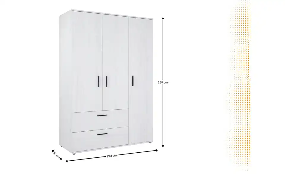 Kleiderschrank Mathea, Bemaßung