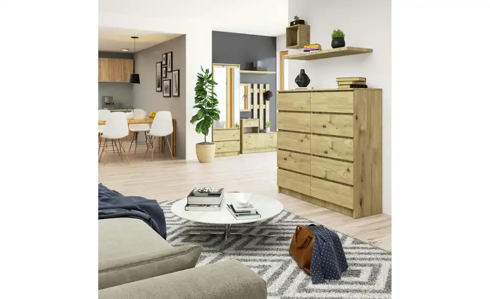 Kommode Kersten mit 10 Schubladen, in Wohnsituation