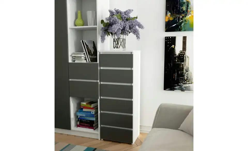 Kommode Carlo mit 6 Schubladen, in Wohnsituation