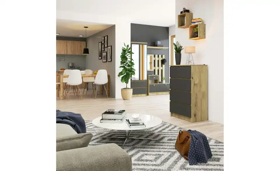 Kommode Kai mit 4 Schubladen, in Wohnsituation