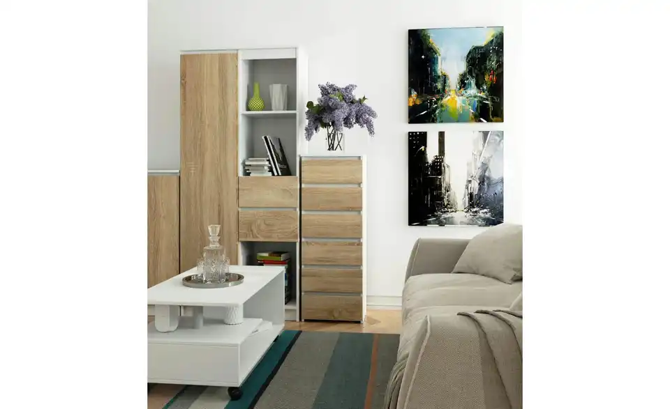 Kommode Carlo mit 6 Schubladen, in Wohnsituation