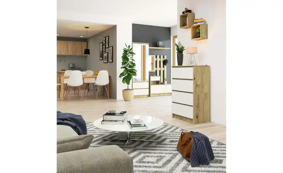 Kommode Kai mit 4 Schubladen, in Wohnsituation