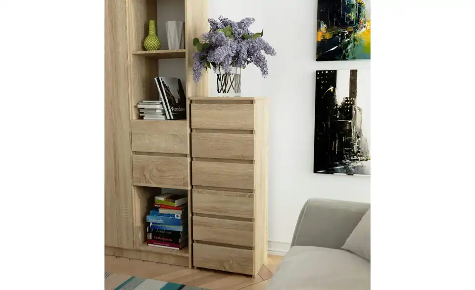 Kommode Carlo mit 6 Schubladen, in Wohnsituation