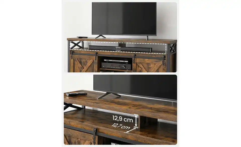 TV-Sideboard, Bild mit Text