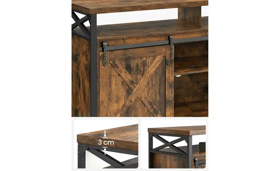 TV-Sideboard, Bild mit Text