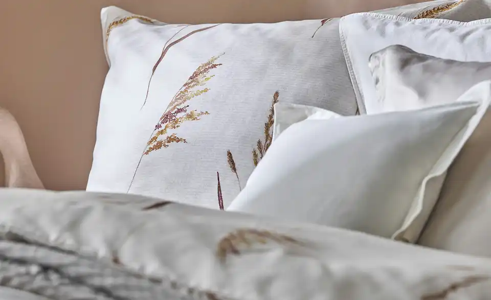 Como Green Satin Bettwäsche Uni, Detailansicht