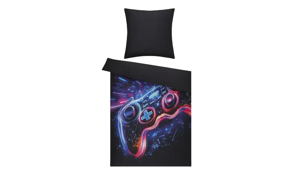 como Mako-Satin Wende-Bettwäsche Gamer, Rückansicht