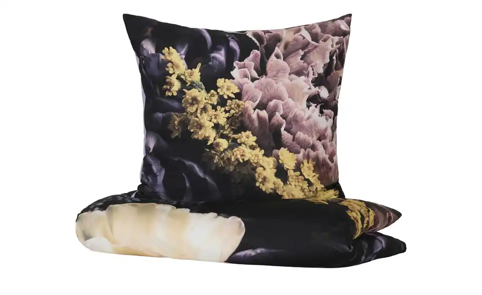 indigo Mako-Satin Wende-Bettwäsche Flowery, Perspektive