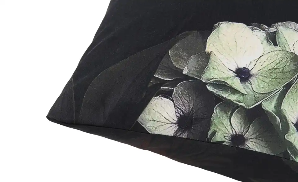 indigo Mako-Satin Wende-Bettwäsche, Detailansicht