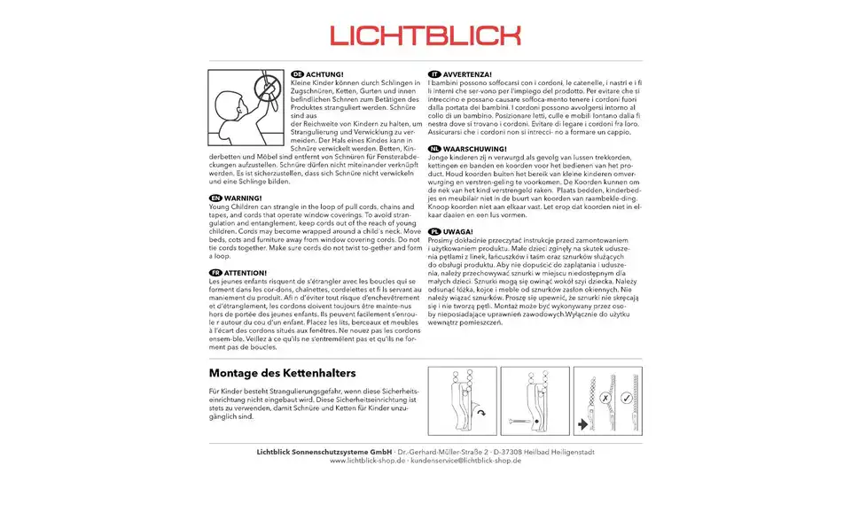 Lichtblick Duo-Rollo Klemmfix, Bild mit Text