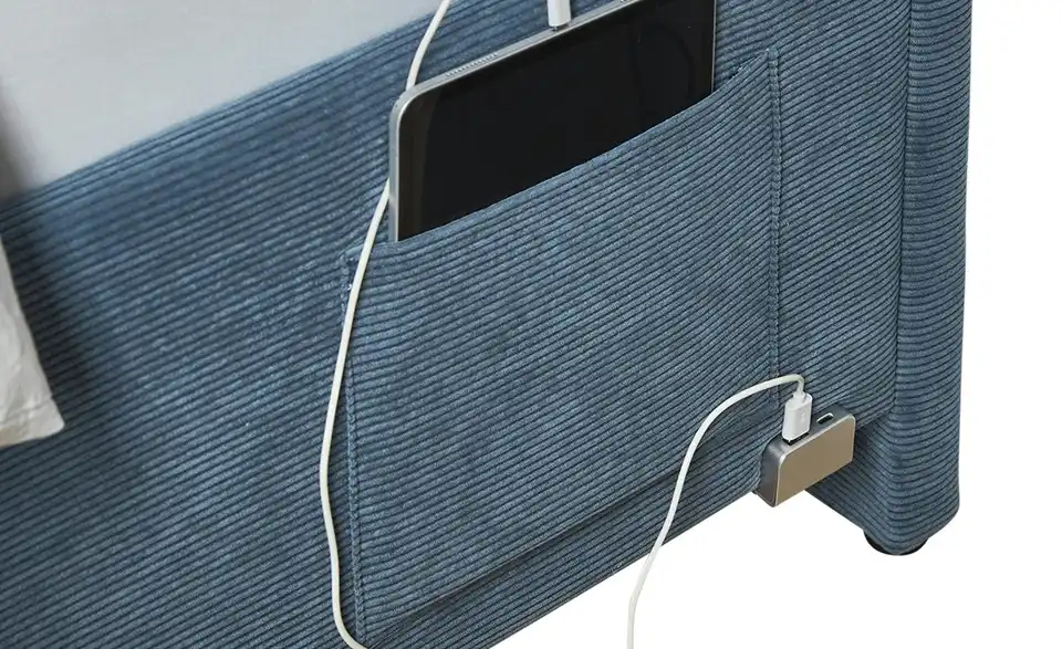 Polsterbett Cool in Cord, Detailansicht