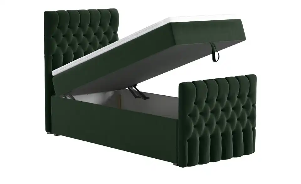 Boxbett Belek King mit Bettkasten und Fußteil, Funktionsansicht