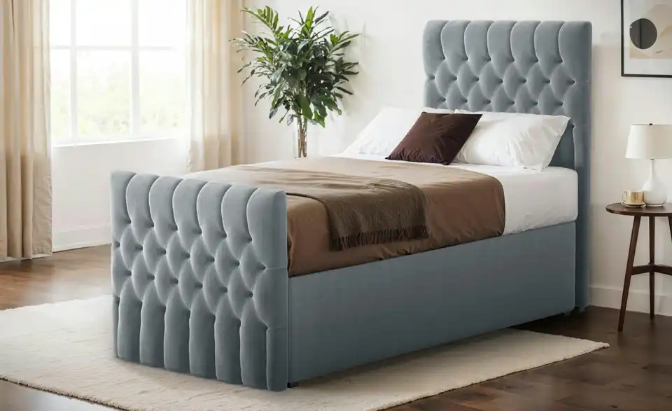 Boxbett Belek King mit Bettkasten und Fußteil, in Wohnsituation