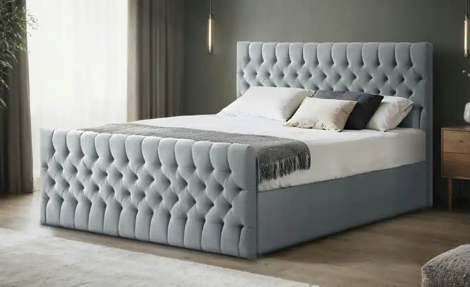 Boxbett Belek King mit Bettkasten und Fußteil, in Wohnsituation