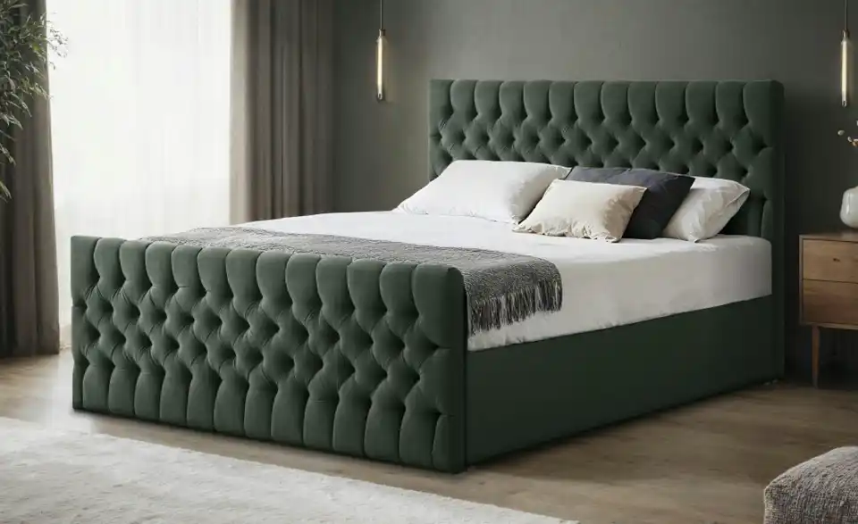 Boxbett Belek King mit Bettkasten und Fußteil, in Wohnsituation