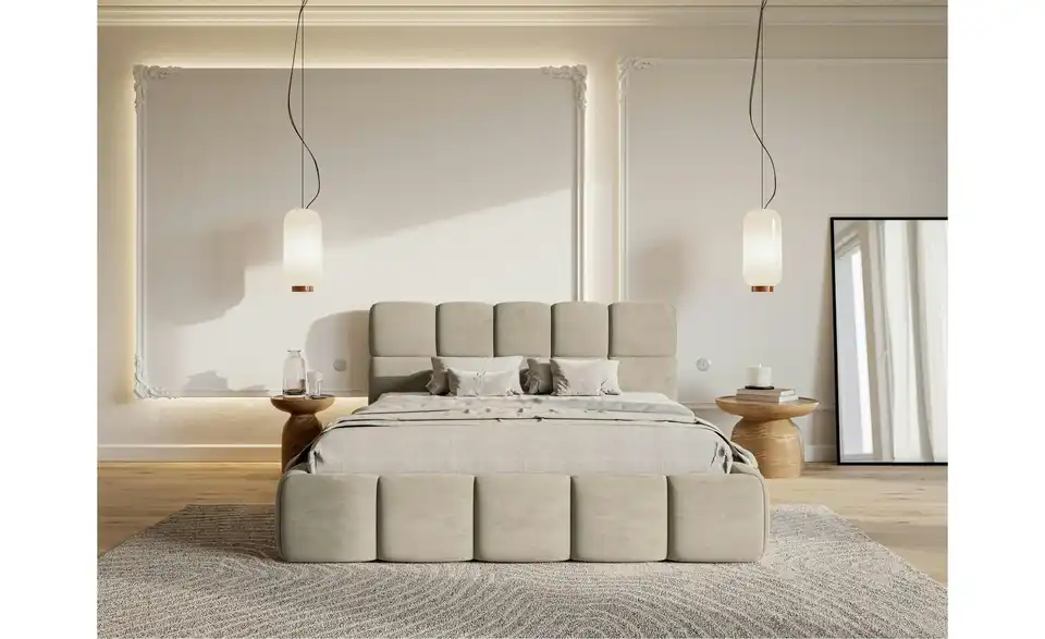 Selsey Polsterbett Cloudy mit Bettkasten, in Wohnsituation