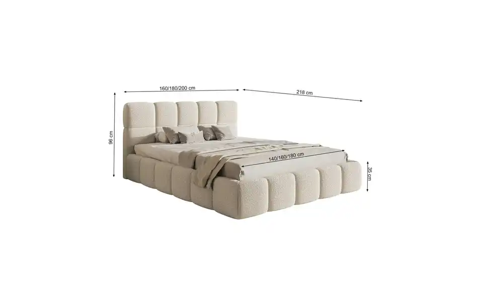 Selsey Polsterbett Cloudy, Bemaßung