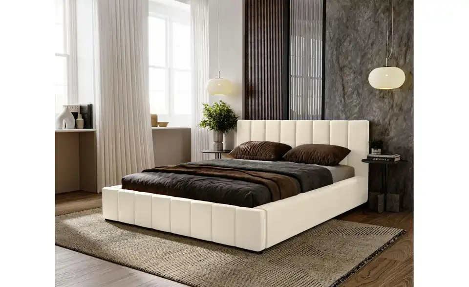 Polsterbett mit Stauraum Nelia, in Wohnsituation