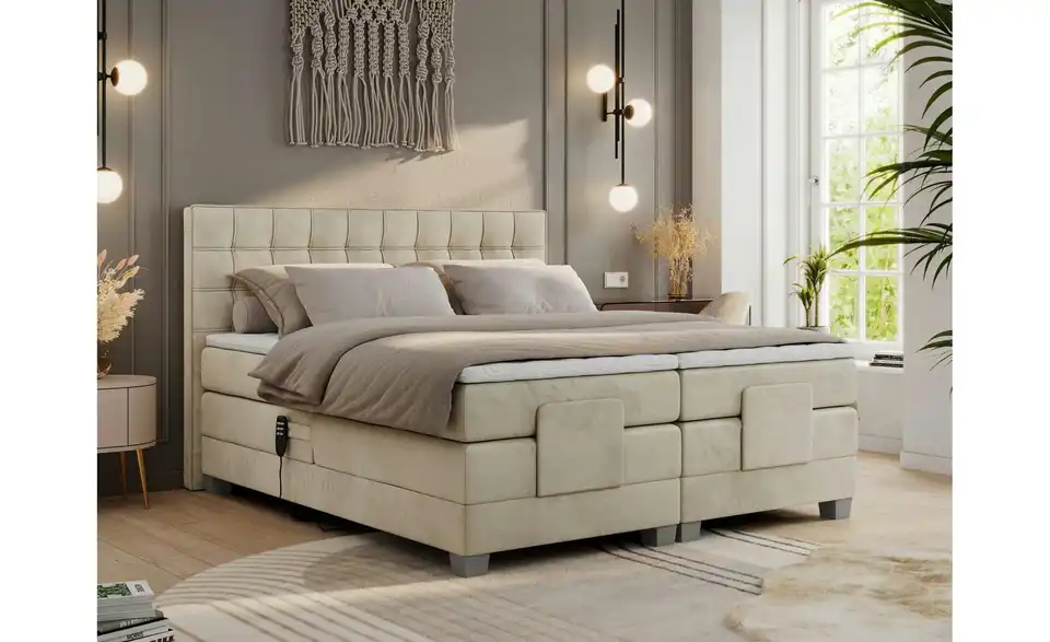 Motor Boxspringbett Elektro mit Bettkasten, in Wohnsituation