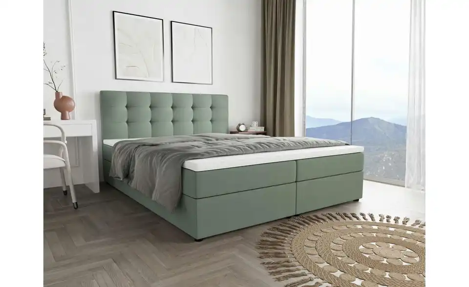 Boxbett Fado 2 mit Stauraum, Matratze H3 und Topper, in Wohnsituation