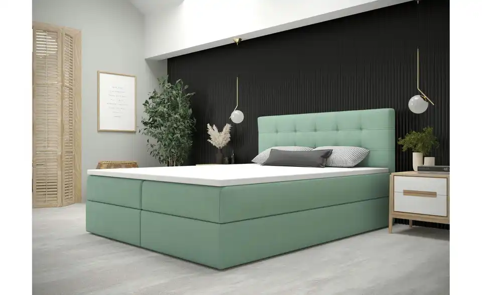 Boxbett Fado 2 mit Stauraum, Matratze H3 und Topper, in Wohnsituation