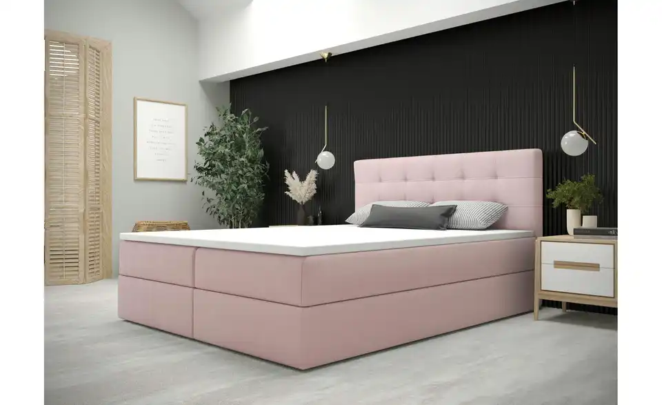 Boxbett Fado 2 mit Stauraum, Matratze H3 und Topper, in Wohnsituation