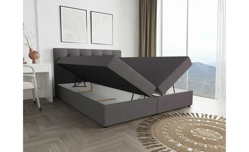 Boxbett Fado 2 mit Stauraum, Matratze H3 und Topper, geöffnet