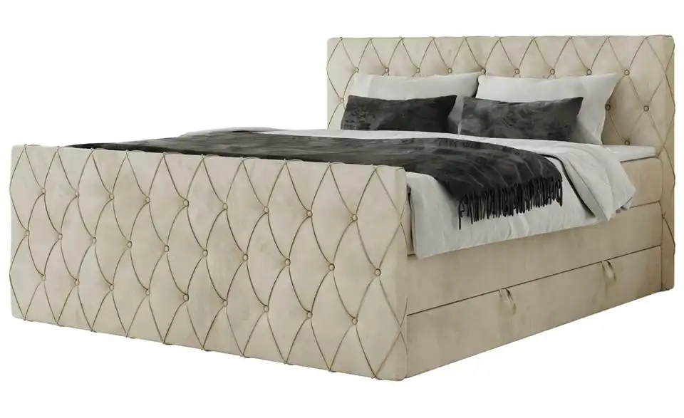 Boxspringbett Miren King Duo mit Bettkasten, Perspektive