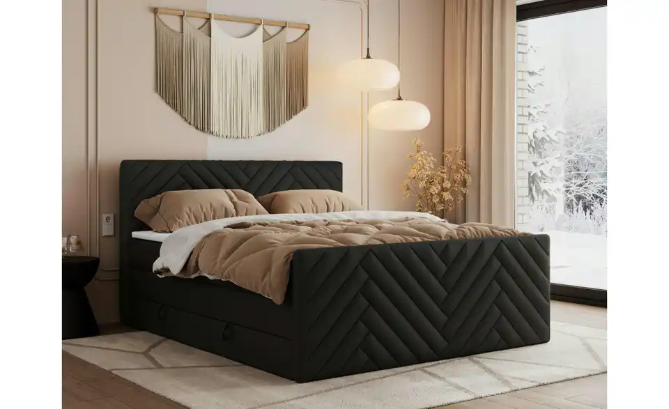 Boxspringbett Paris King Duo mit Bettkasten, in Wohnsituation