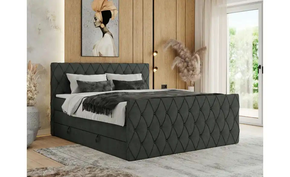 Boxspringbett Miren King Duo mit Bettkasten, in Wohnsituation