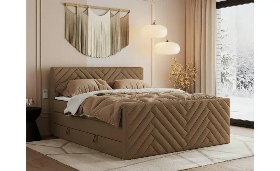 Boxspringbett Paris King Duo mit Bettkasten, in Wohnsituation