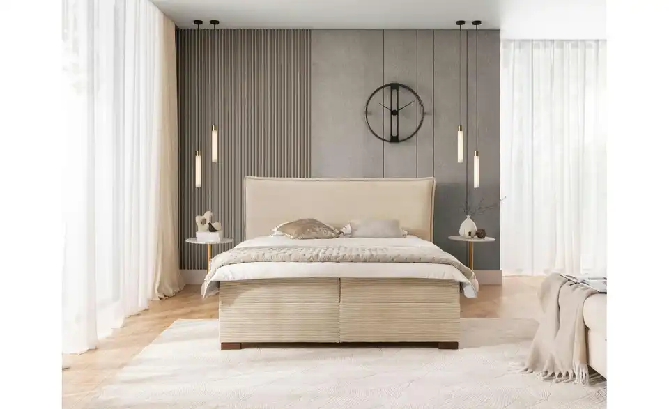 Boxbett Lovetti mit Bettkasten, Cord, H3, in Wohnsituation