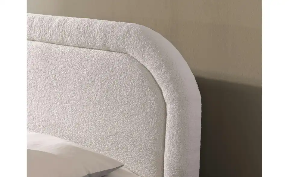 Boxbett Sonna mit Bettkasten, Bouclé-Stoff, Detailansicht