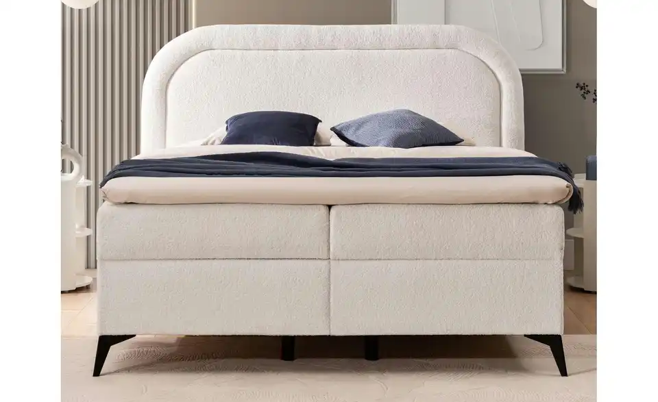 Boxbett Sonna mit Bettkasten, Bouclé-Stoff, in Wohnsituation
