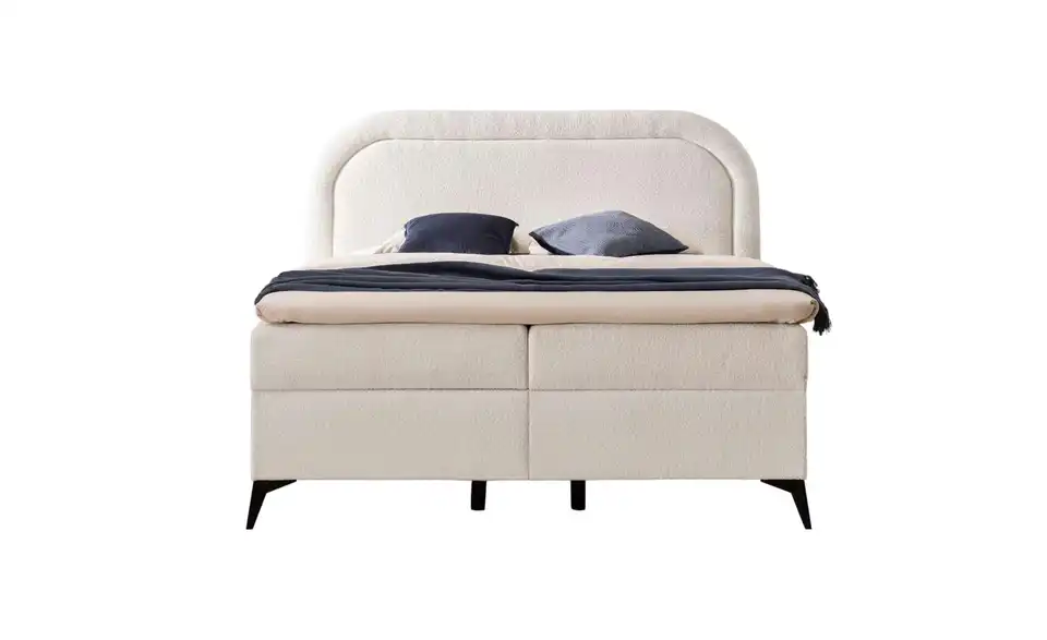 Boxbett Sonna mit Bettkasten, Bouclé-Stoff, Frontansicht