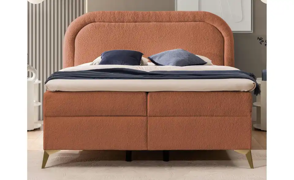 Boxbett Sonna mit Bettkasten, Bouclé-Stoff, in Wohnsituation