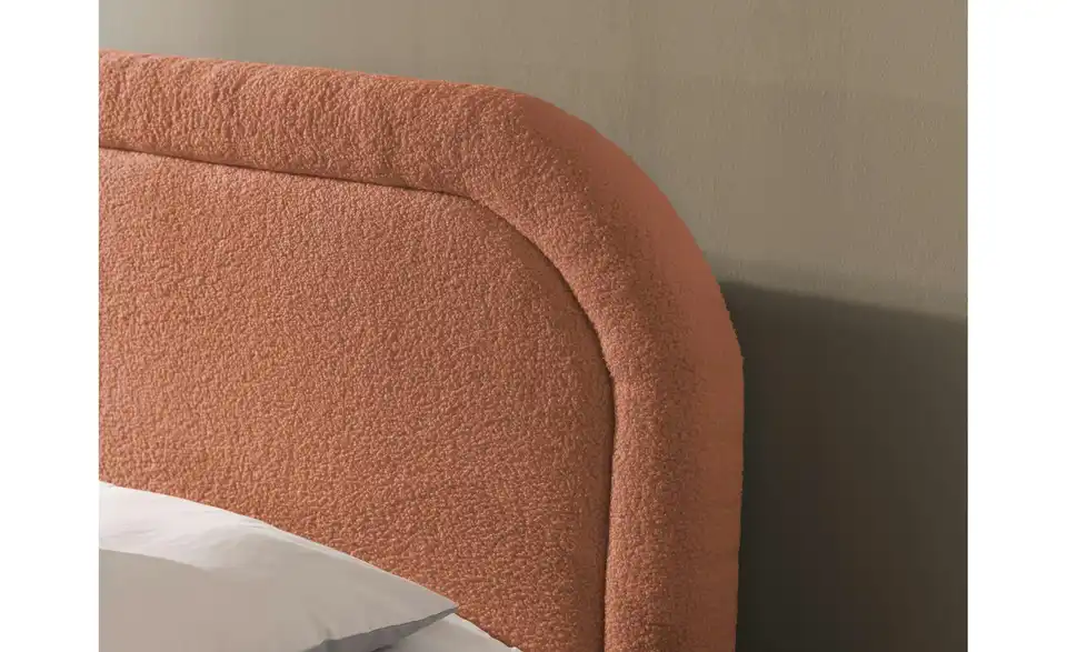 Boxbett Sonna mit Bettkasten, Bouclé-Stoff, Detailansicht