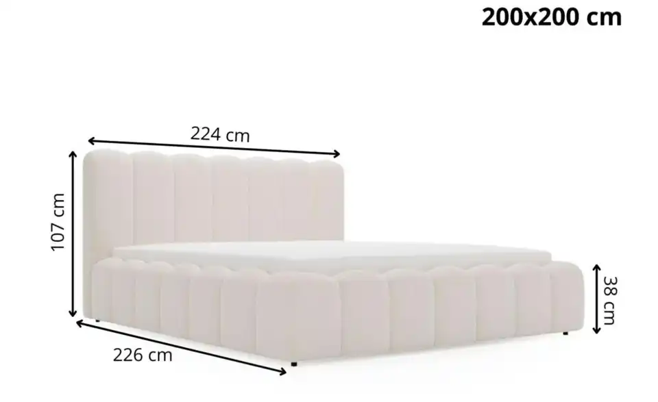 Polsterbett, Bemaßung