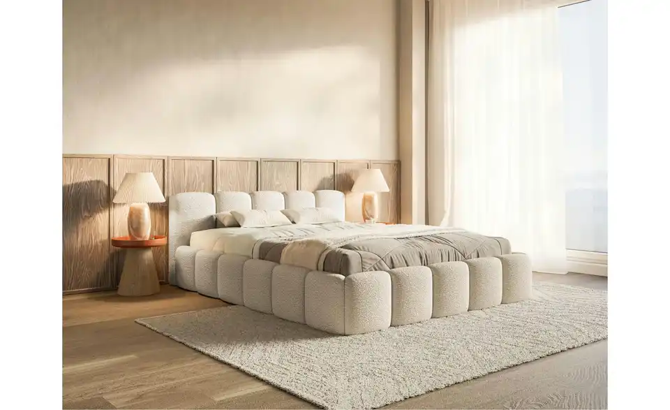 Selsey Polsterbett Cloudy Low mit Bettkasten, in Wohnsituation