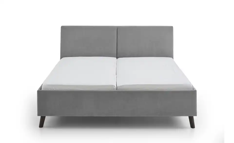 Polsterbett Piano in grau, Frontansicht