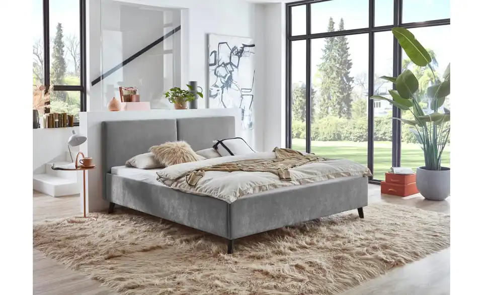 Polsterbett Piano in grau, in Wohnsituation