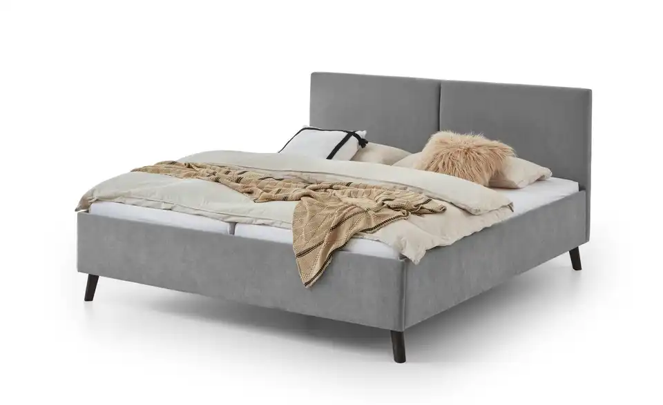 Polsterbett Piano in grau, Perspektive