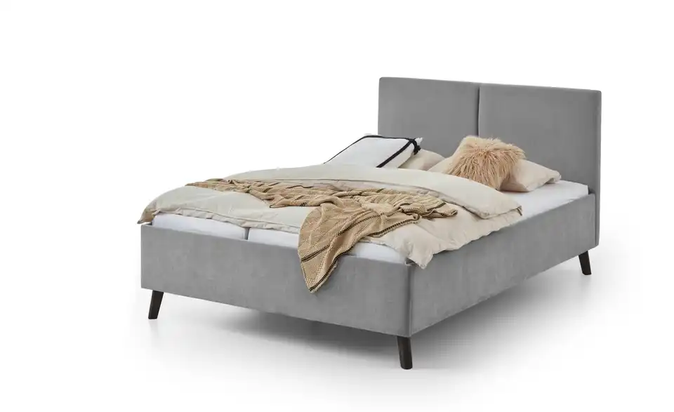 Polsterbett Piano in grau, Perspektive